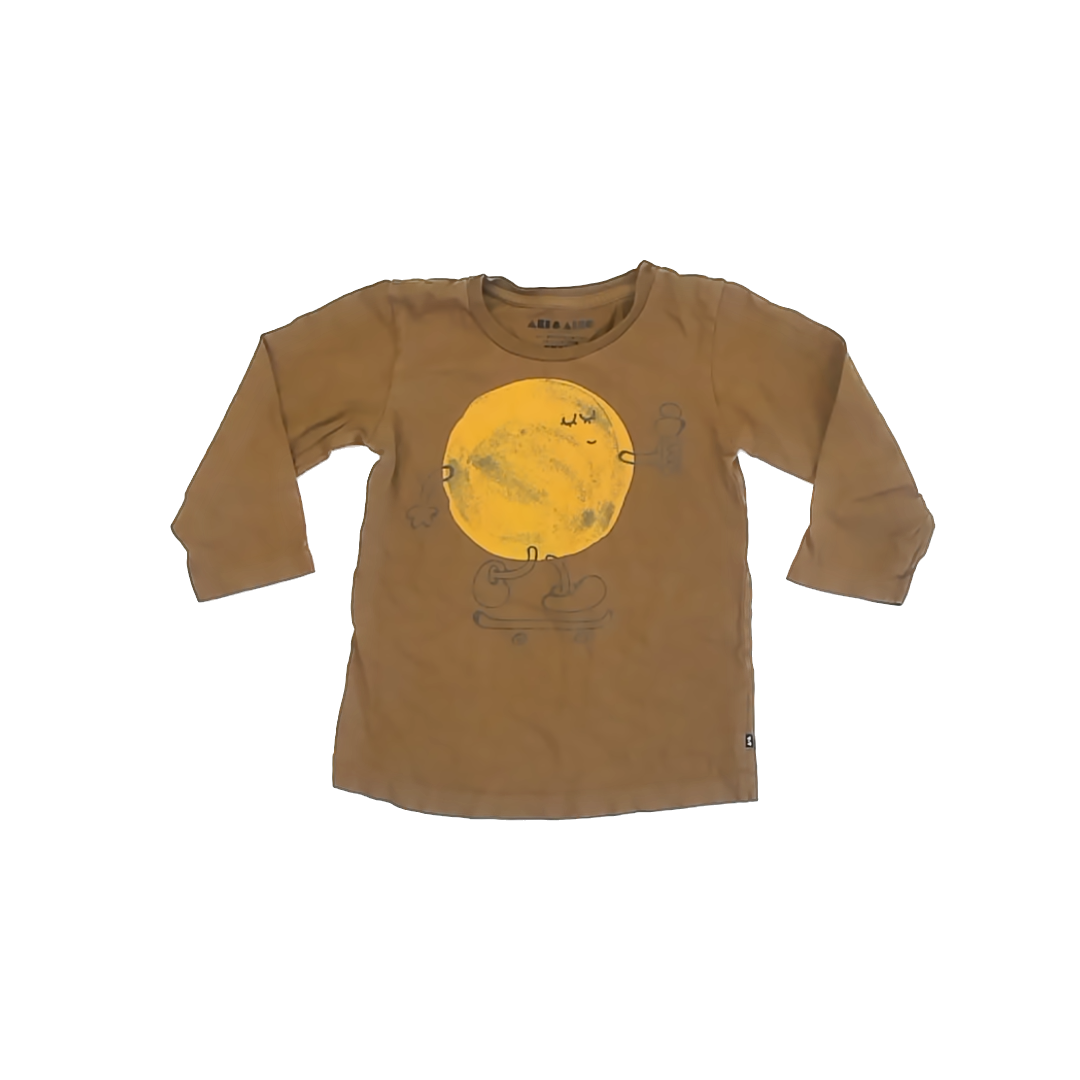Aki & Aiko Boys Olive Long Sleeve T-Shirt Size: 4-5T Olive
