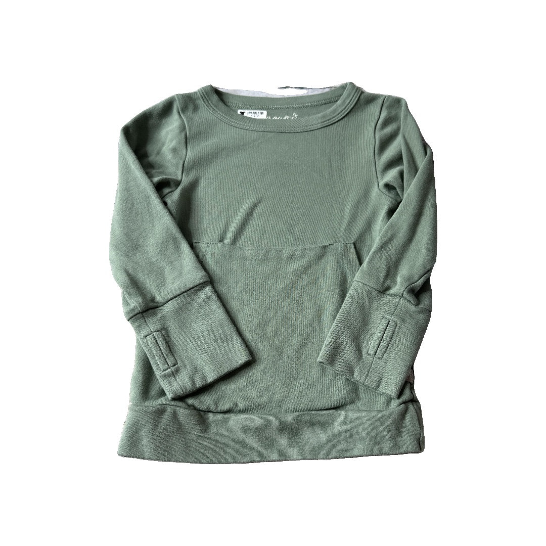 Goumi Unisex Olive Long Sleeve Shirt Size: 3T Olive