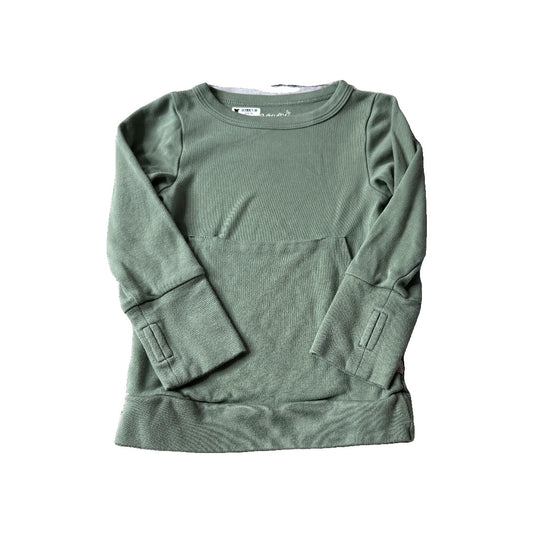 Goumi Unisex Olive Long Sleeve Shirt Size: 3T Olive