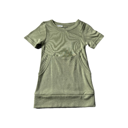 Goumi Unisex Olive Shirt Size: 2T Olive