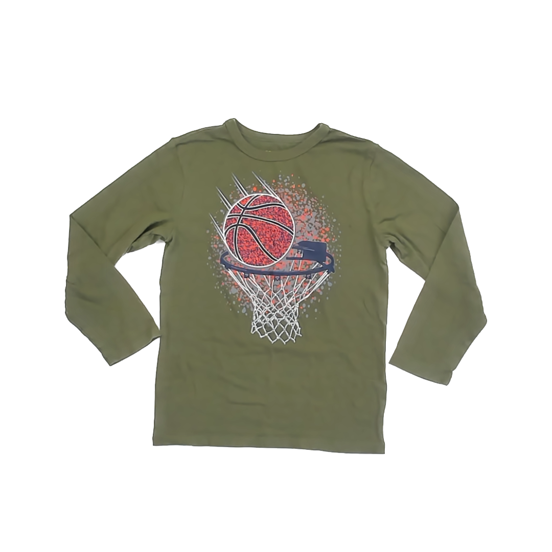 Children's Place Boys Olive Long Sleeve T-Shirt Size: 5-6 Years Olive