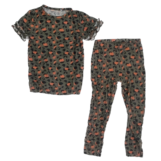 Posh Peanut Girls Olive 2-piece Pajamas Size: 4T Olive