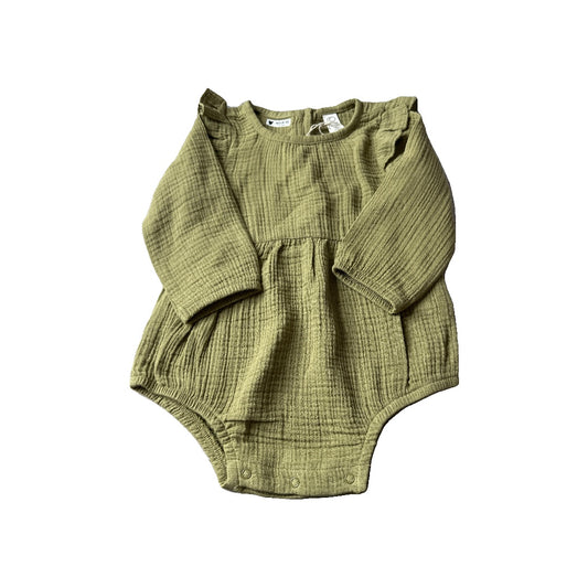 Colored Organics Girls Olive Long Sleeve Outfit Size: 6-12 months Olive
