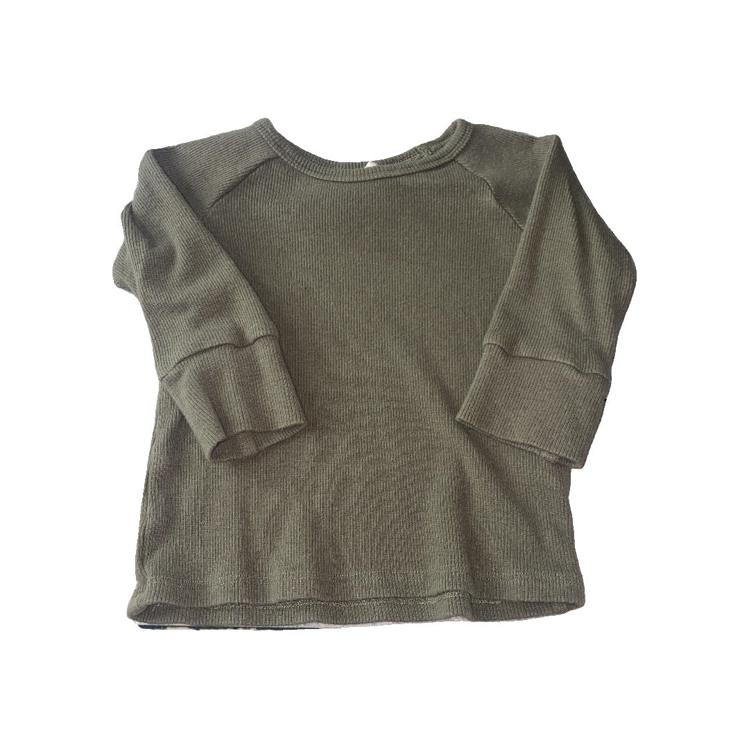 BabySprouts co Unisex Olive Long Sleeve Shirt Size: 6-12 months Olive