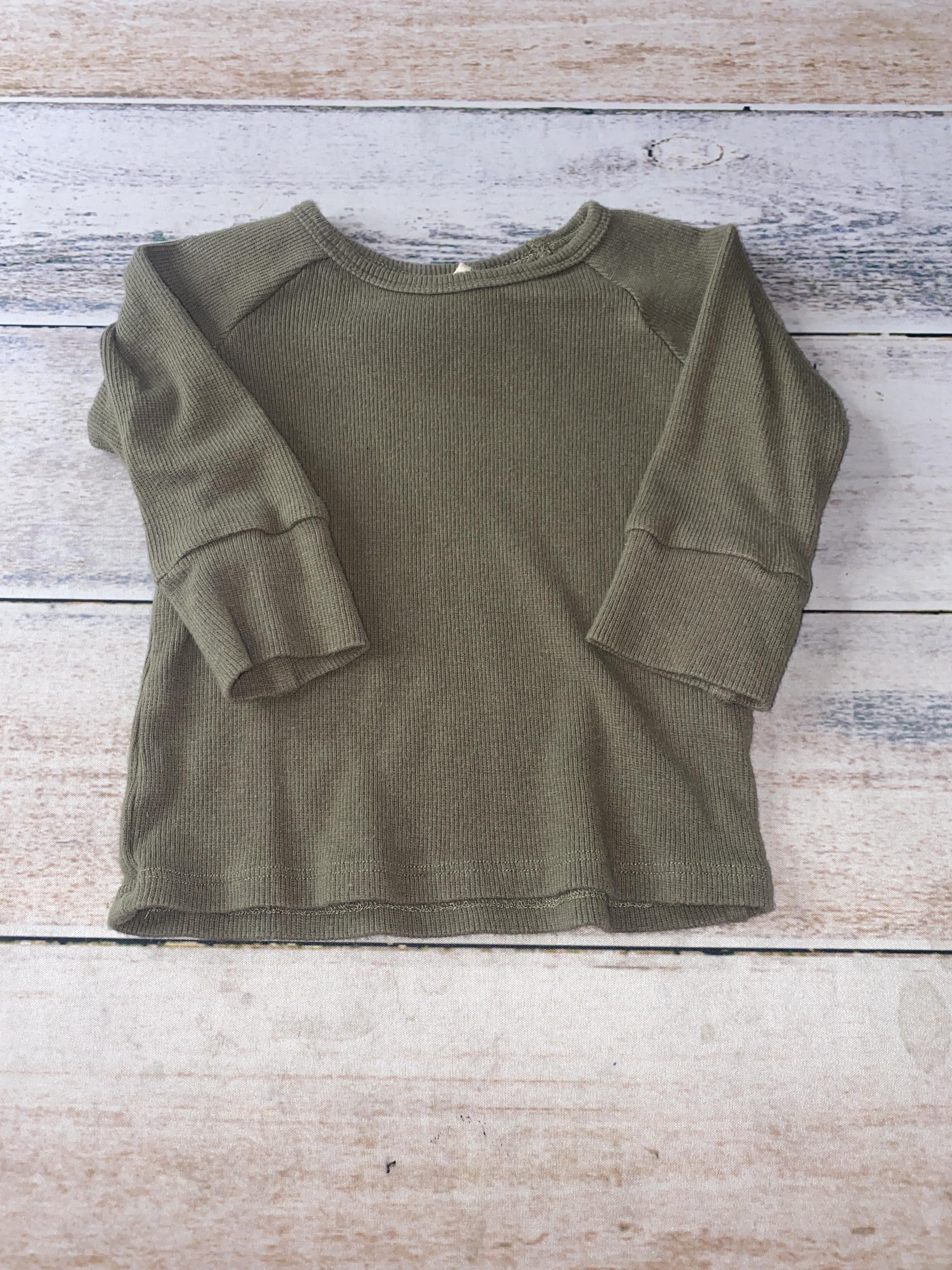 BabySprouts co Unisex Olive Long Sleeve Shirt Size: 6-12 months Olive