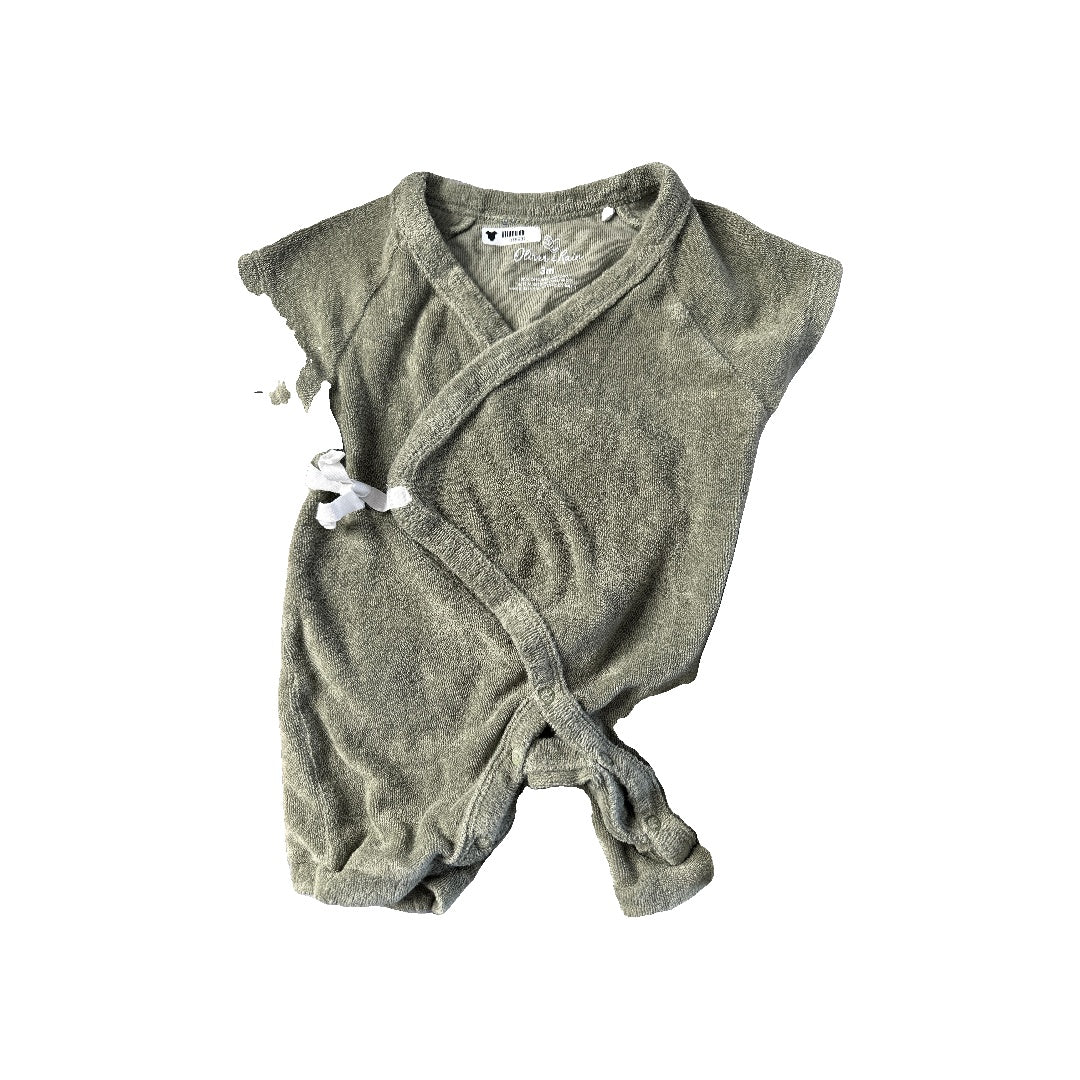Oliver & Rain Unisex Olive Romper Size: 3 months Olive