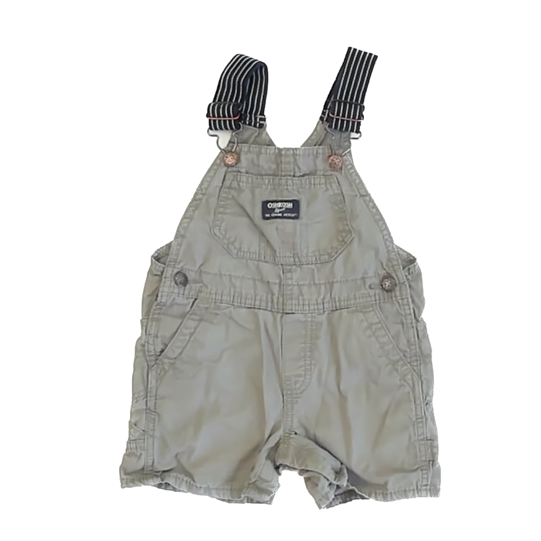 Osh Kosh Boys Olive Overall Shorts Size: 18 Months Olive