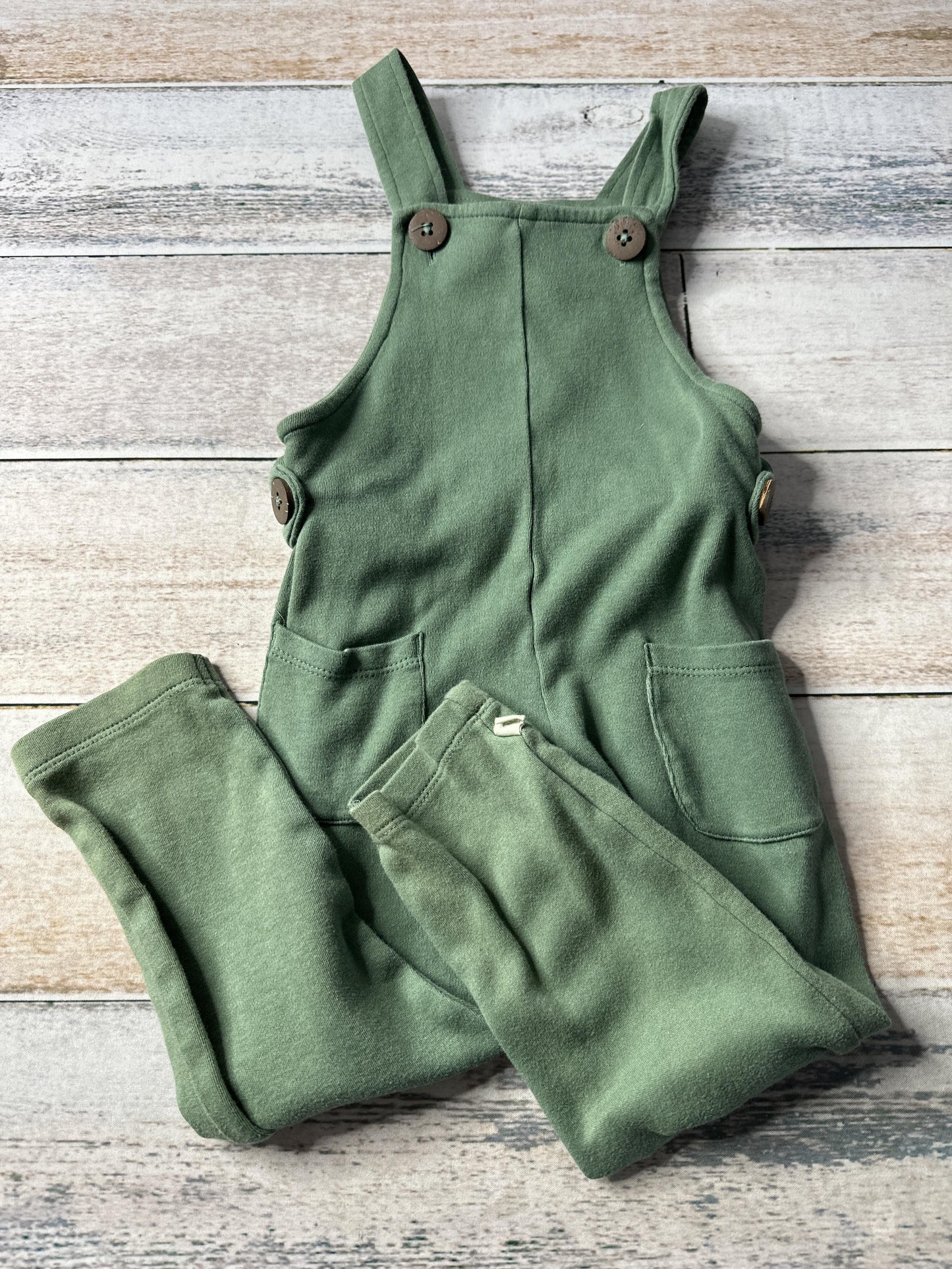 Finn + Emma Unisex Olive Overalls Size: 2T Olive