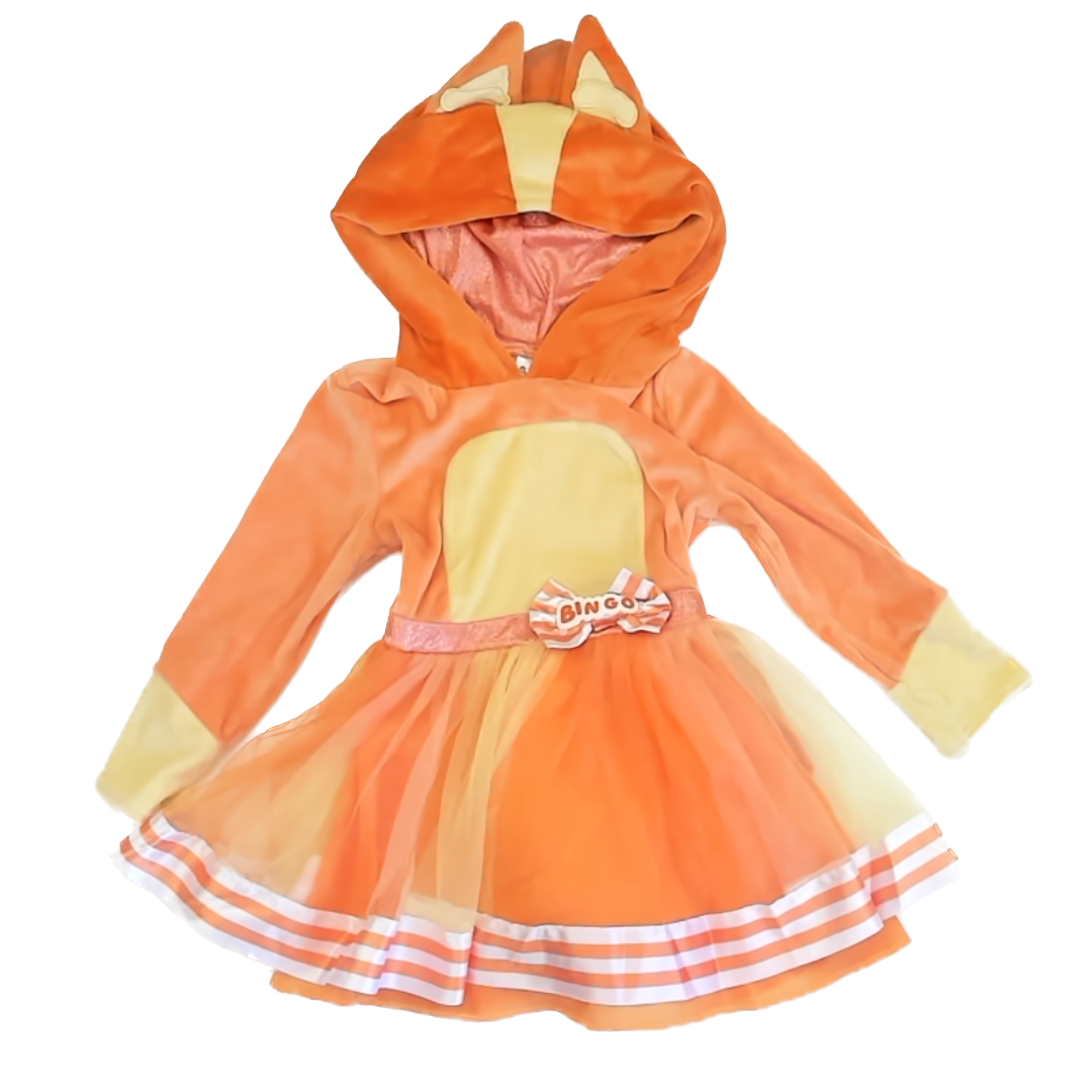Bluey Girls Orange | Bingo Bluey Costume Size: 3-4T Orange | Bingo Bluey