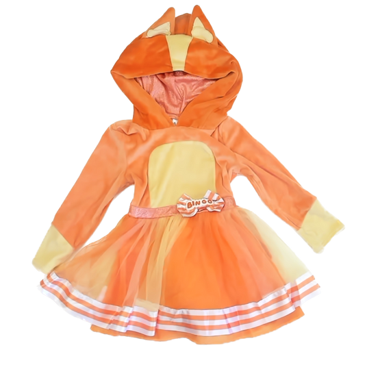 Bluey Girls Orange | Bingo Bluey Costume Size: 3-4T Orange | Bingo Bluey