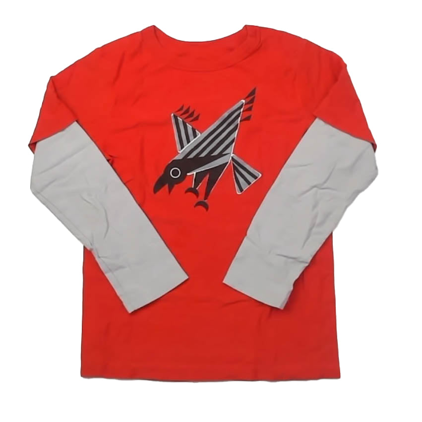 Tea Collection Boys Orange Bird Long Sleeve T-Shirt Size: 12 Years Orange Bird