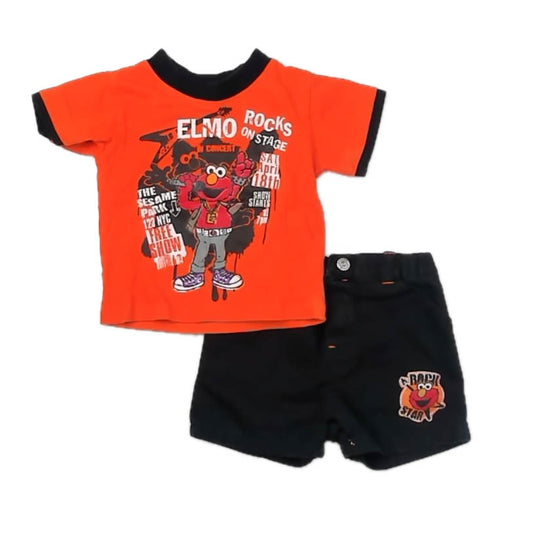 Sesame Street Boys Orange | Black Elmo Apparel Sets Size: 12 Months Orange | Black Elmo
