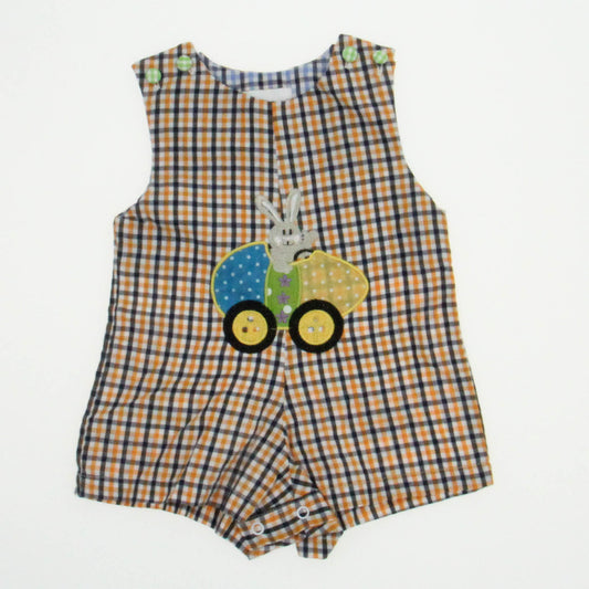 Lil Cactus Boys Orange | Black Romper Size: 3-6 Months Orange | Black