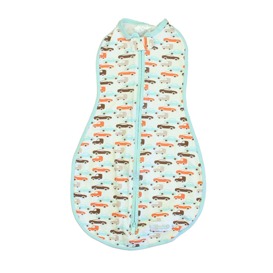 Woombie Boys Orange | Blue | Brown Cars Sleepsack Size: 3 Months Orange | Blue | Brown Cars