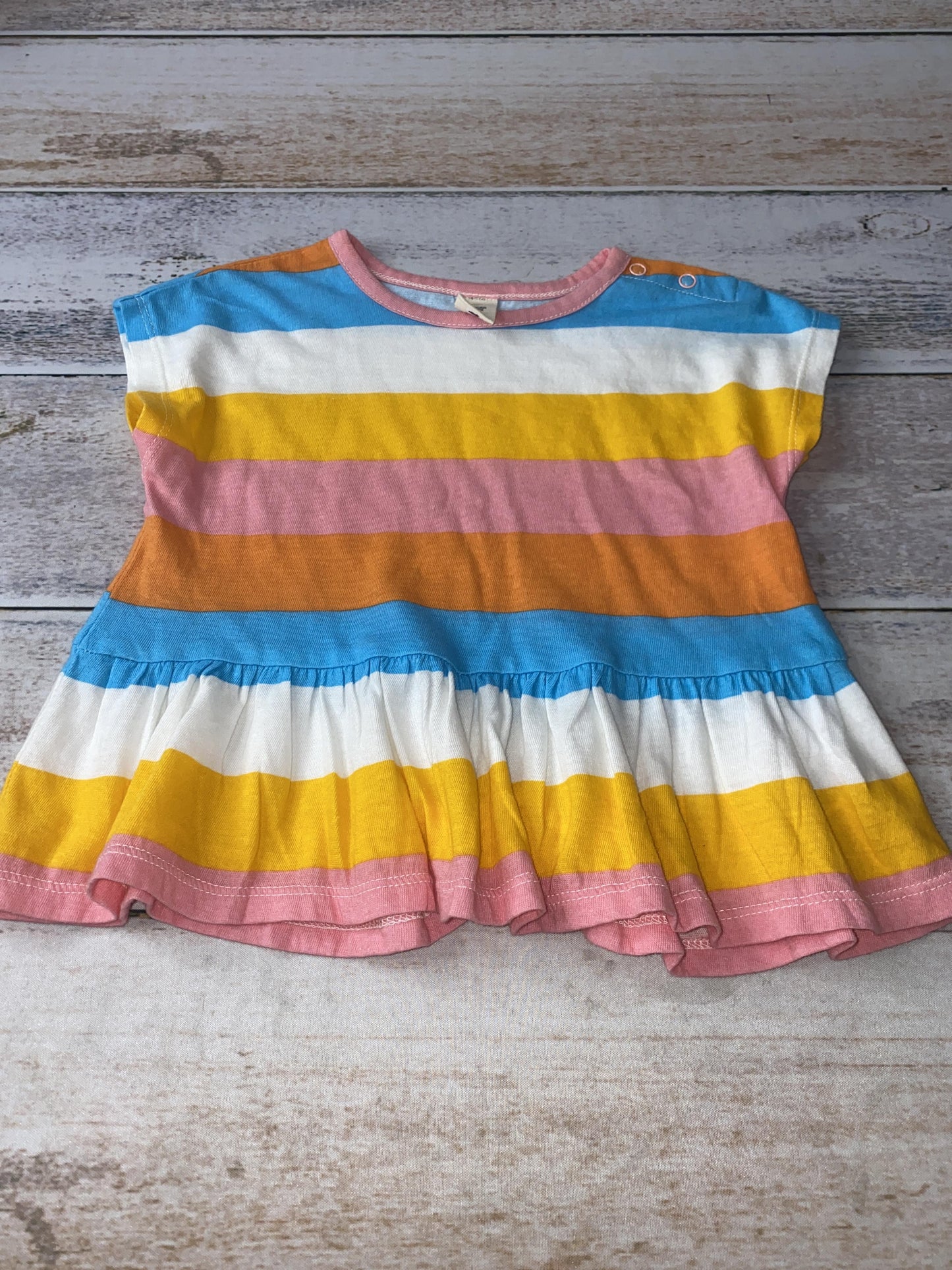 Tucker + Tate Girls orange | Blue | Stripe T-Shirt Size: 12 months orange | Blue | Stripe
