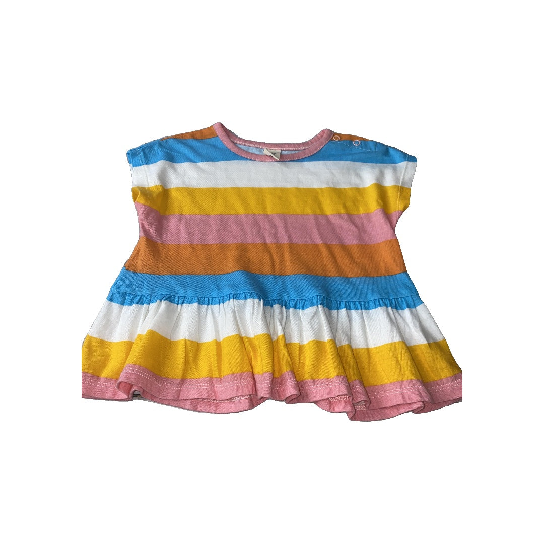 Tucker + Tate Girls orange | Blue | Stripe T-Shirt Size: 12 months orange | Blue | Stripe