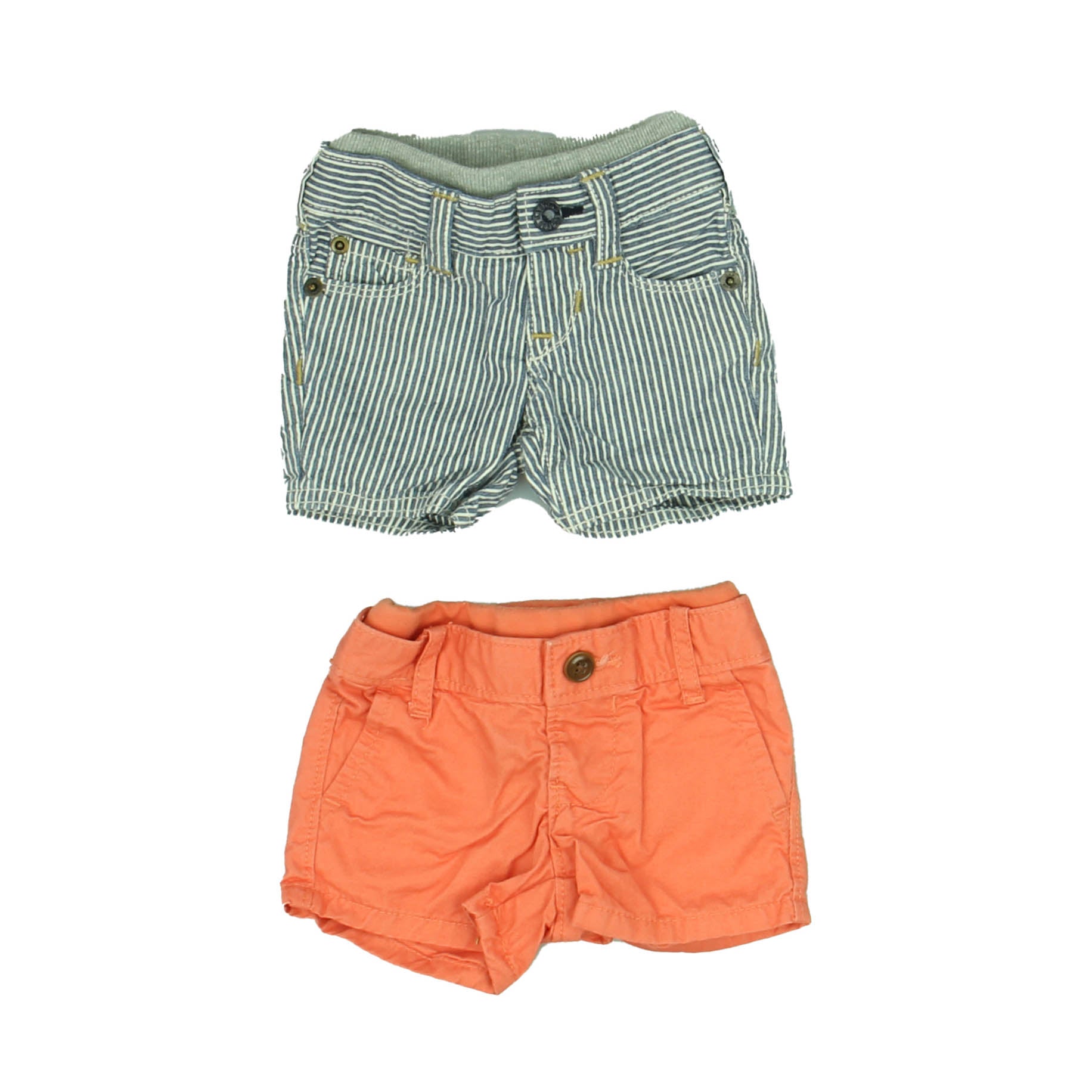 Gap Boys Orange | Blue | White Shorts Size: 0-3 Months Orange | Blue | White