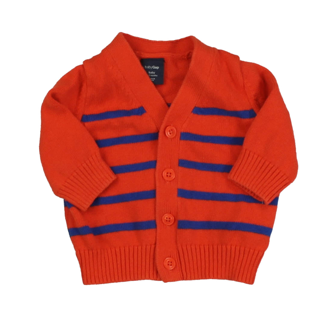 Gap Boys Orange | Blue Cardigan Size: 0-3 Months Orange | Blue