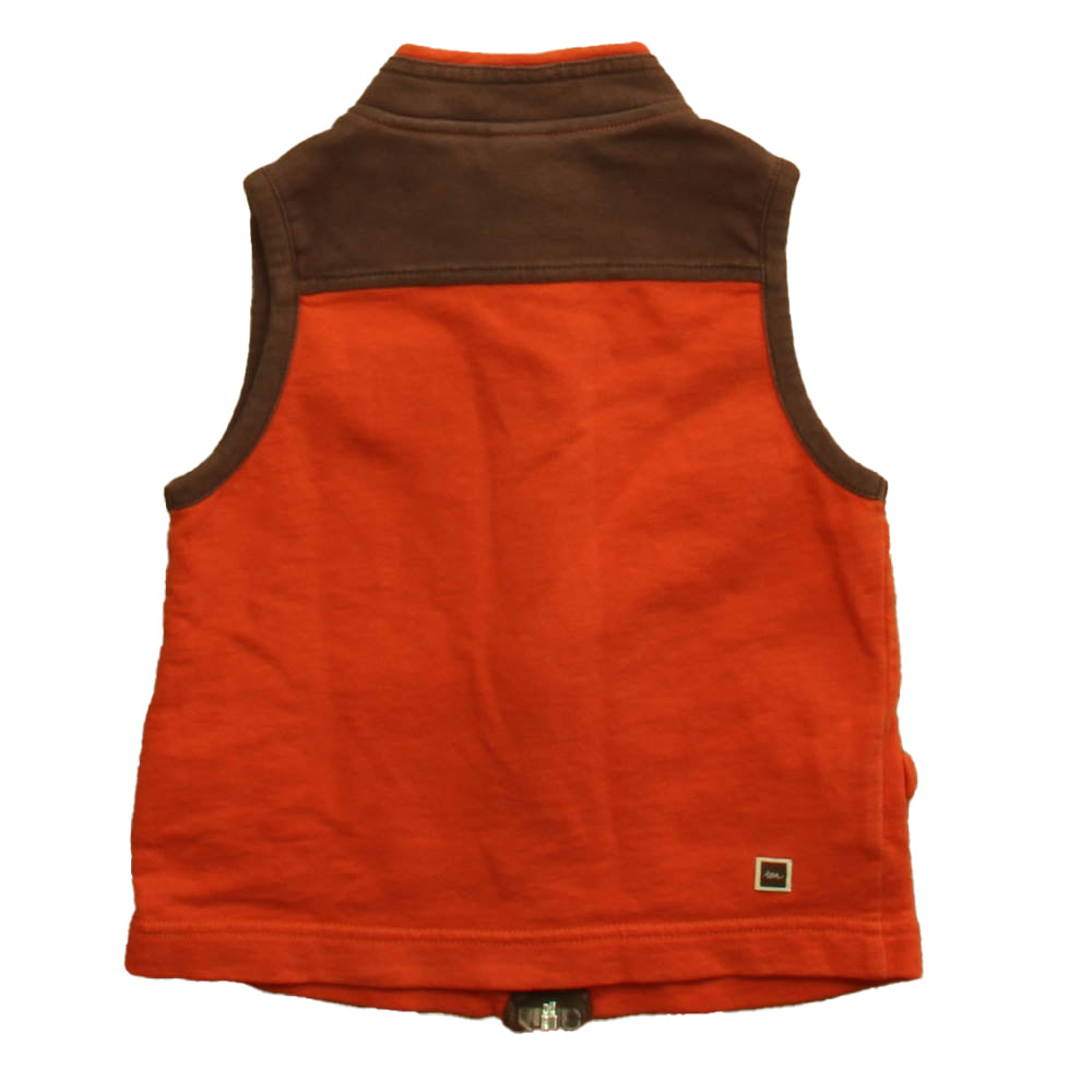 Tea Boys Orange | Brown Vest Size: 3T Orange | Brown