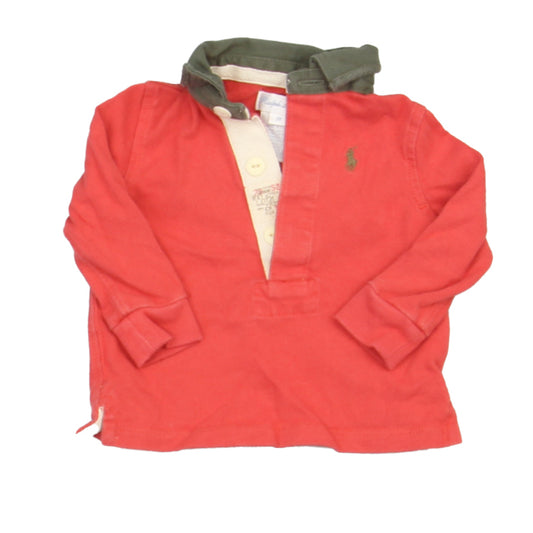 Ralph Lauren Boys Orange | Brown Rugby Shirt Size: 0-3 Months Orange | Brown