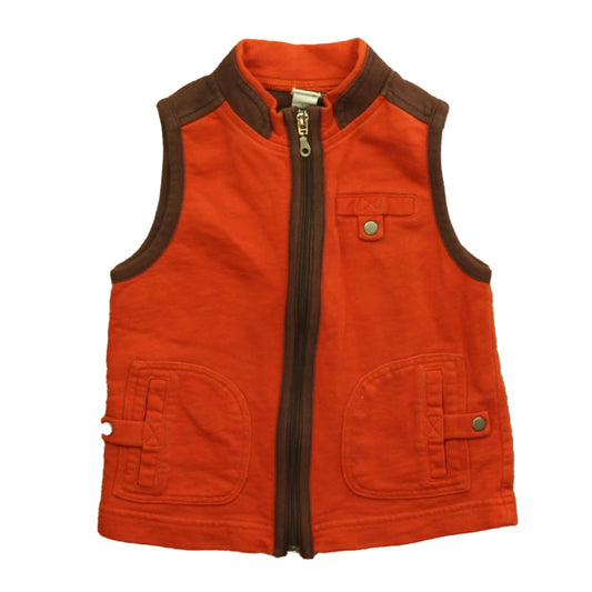 Tea Boys Orange | Brown Vest Size: 3T Orange | Brown