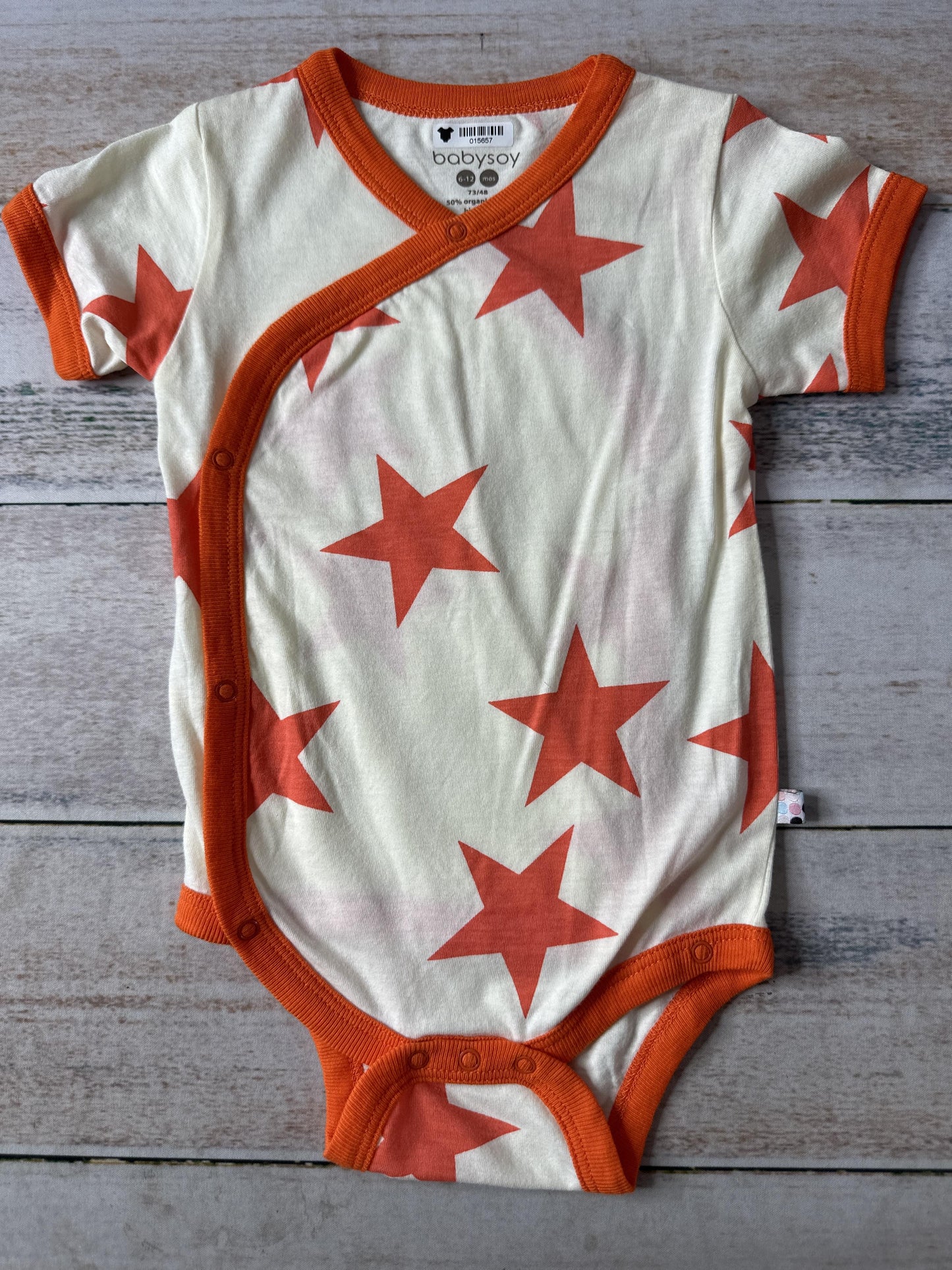 Babysoy Unisex orange | cream Onesie Size: 6-12 months orange | cream