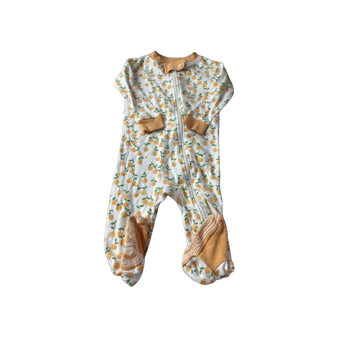 Burt's Bees Unisex orange | cream Pajamas Size: 3-6 months orange | cream