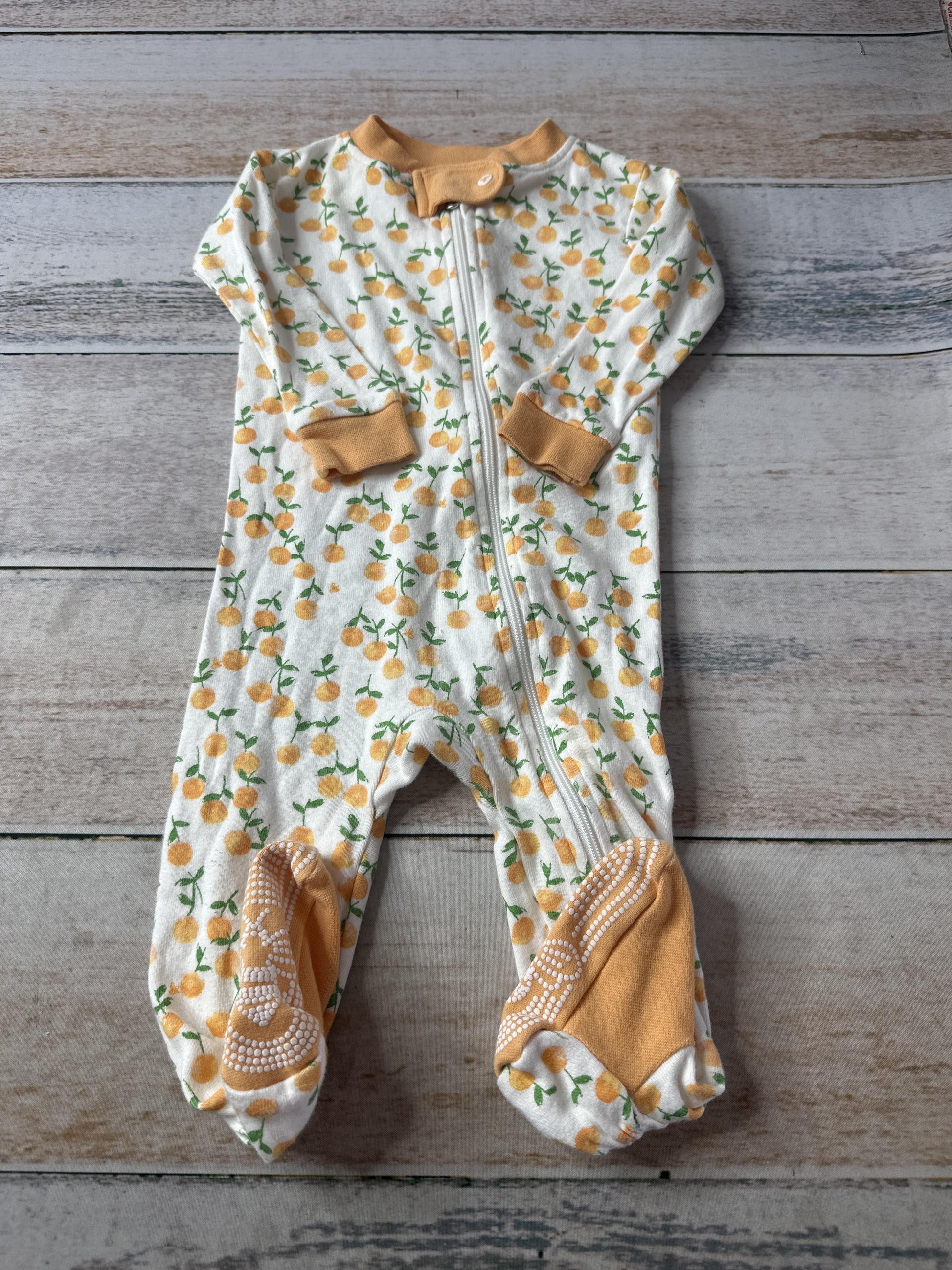 Burt's Bees Unisex orange | cream Pajamas Size: 3-6 months orange | cream