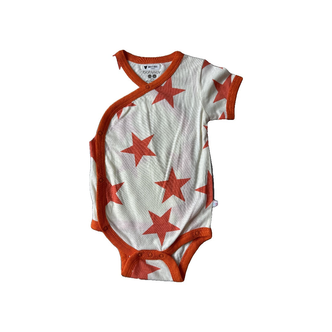 Babysoy Unisex orange | cream Onesie Size: 6-12 months orange | cream