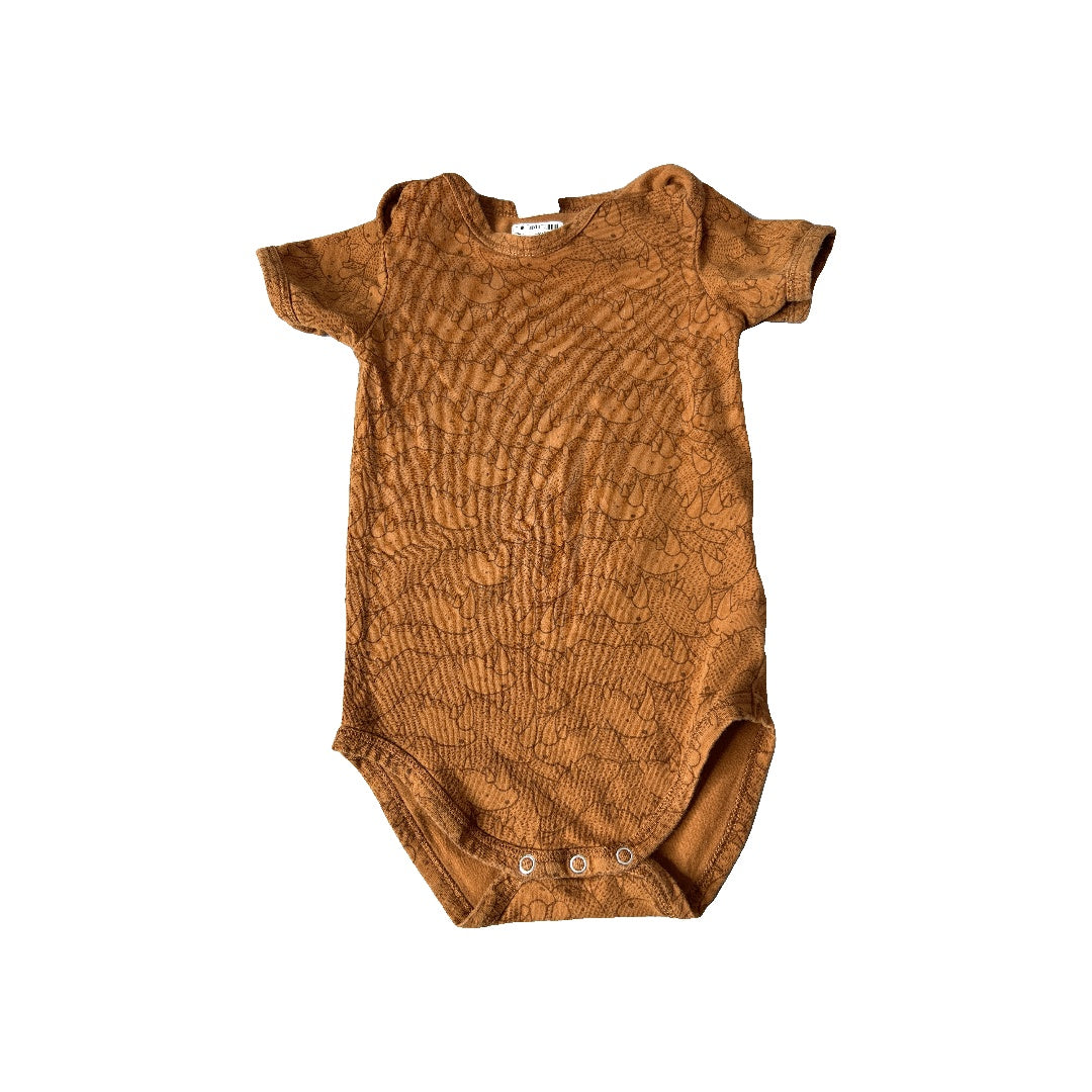 Unisex orange | Dinosaur Button Down Short Sleeve Size: 9-12 Months orange | Dinosaur