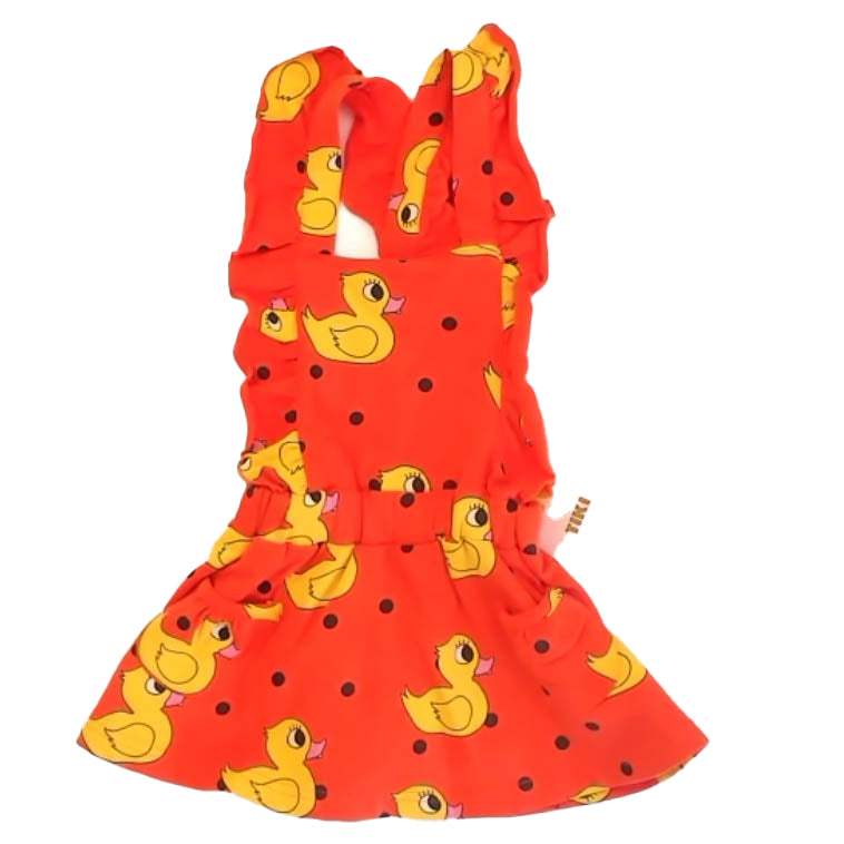Hugo Tiki Girls Orange Ducks Dress Size: 4T Orange Ducks