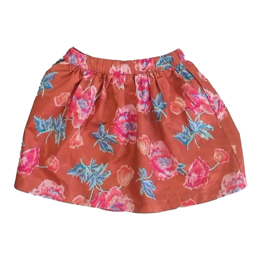 Gymboree Girls Orange Floral Skirt Size: 5-6 Years Orange Floral
