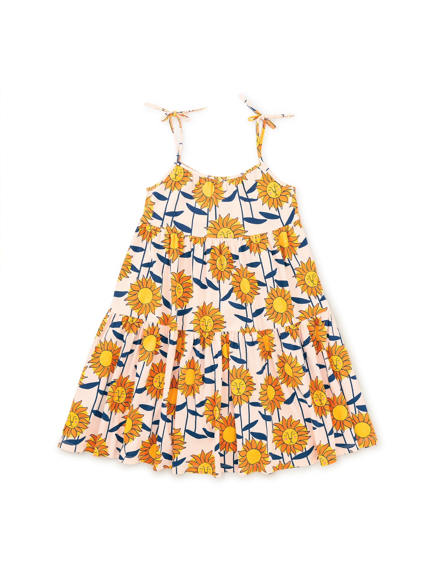 Tea Collection Girls Orange Flowers Dress Size: 4T Orange Flowers