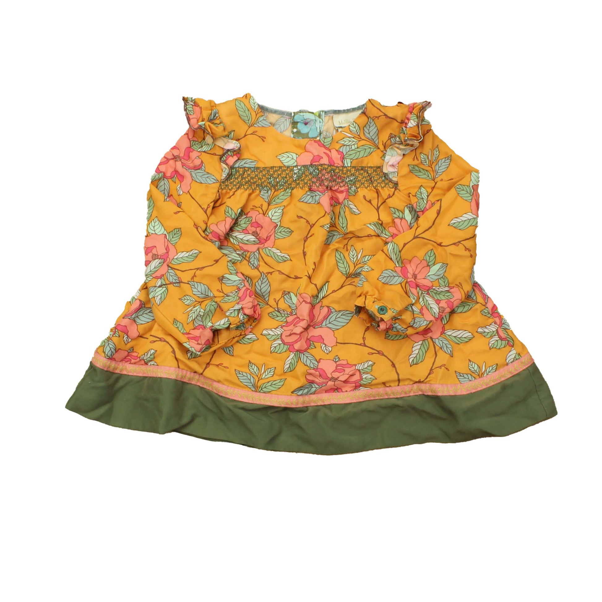 Matilda Jane Girls Orange | Green | Flowers Blouse Size: 2T Orange | Green | Flowers