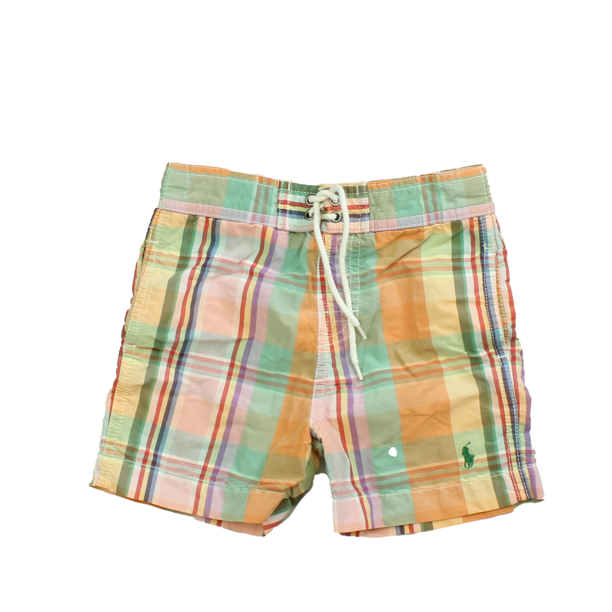 Ralph Lauren Boys Orange | Green Plaid Trunks Size: 12 Months Orange | Green Plaid