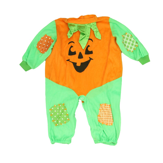 Unknown Brand Unisex Orange | Green | Pumpkin Costume Size: 6-12 Months Orange | Green | Pumpkin