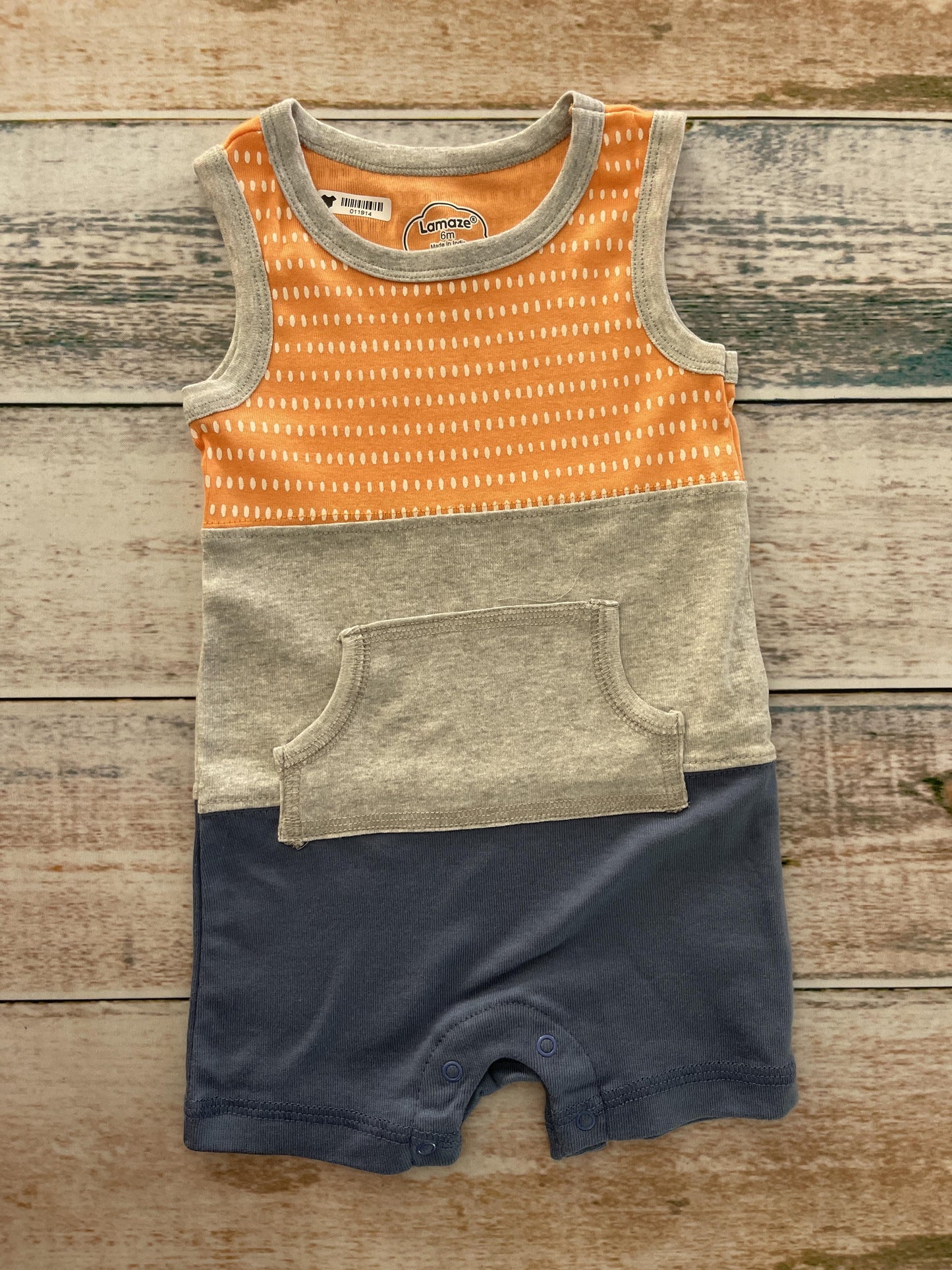 Lamaze Boys orange | Grey | Light Blue Romper Size: 3-6 months orange | Grey | Light Blue