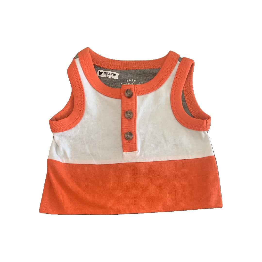 Cat & Jack Boys orange | Grey | White Romper Size: 3-6 months orange | Grey | White