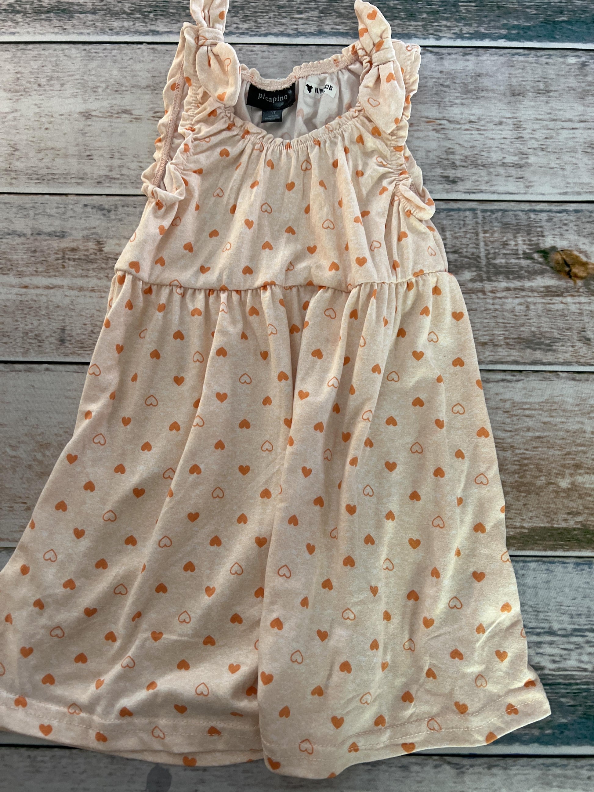 Picapino Girls orange | Hearts Dress Size: 3T orange | Hearts