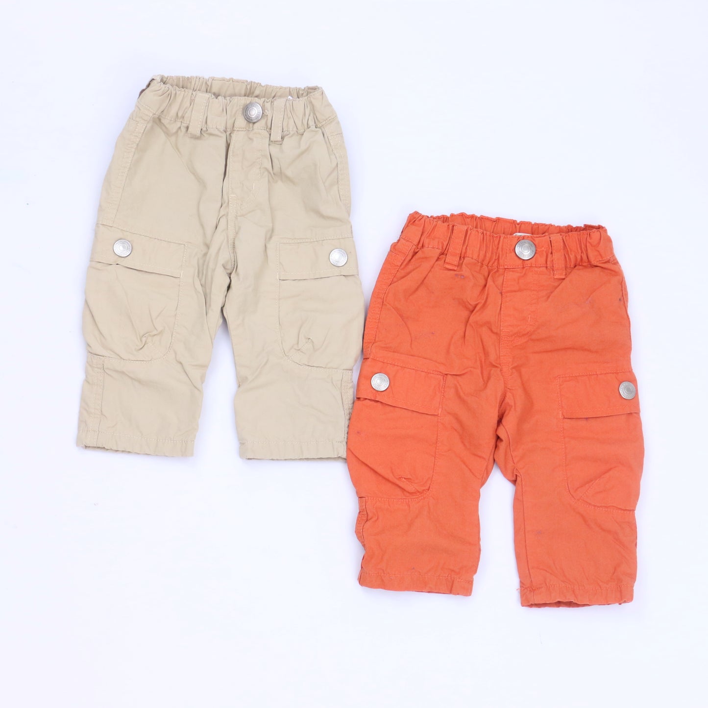 Bit'z Kids Boys Orange | Khaki Cargo Pants Size: 6-12 Months Orange | Khaki