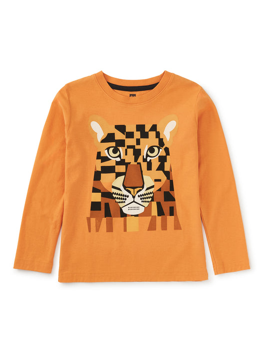 Tea Collection Boys Orange Leopard Long Sleeve T-Shirt Size: 5T Orange Leopard