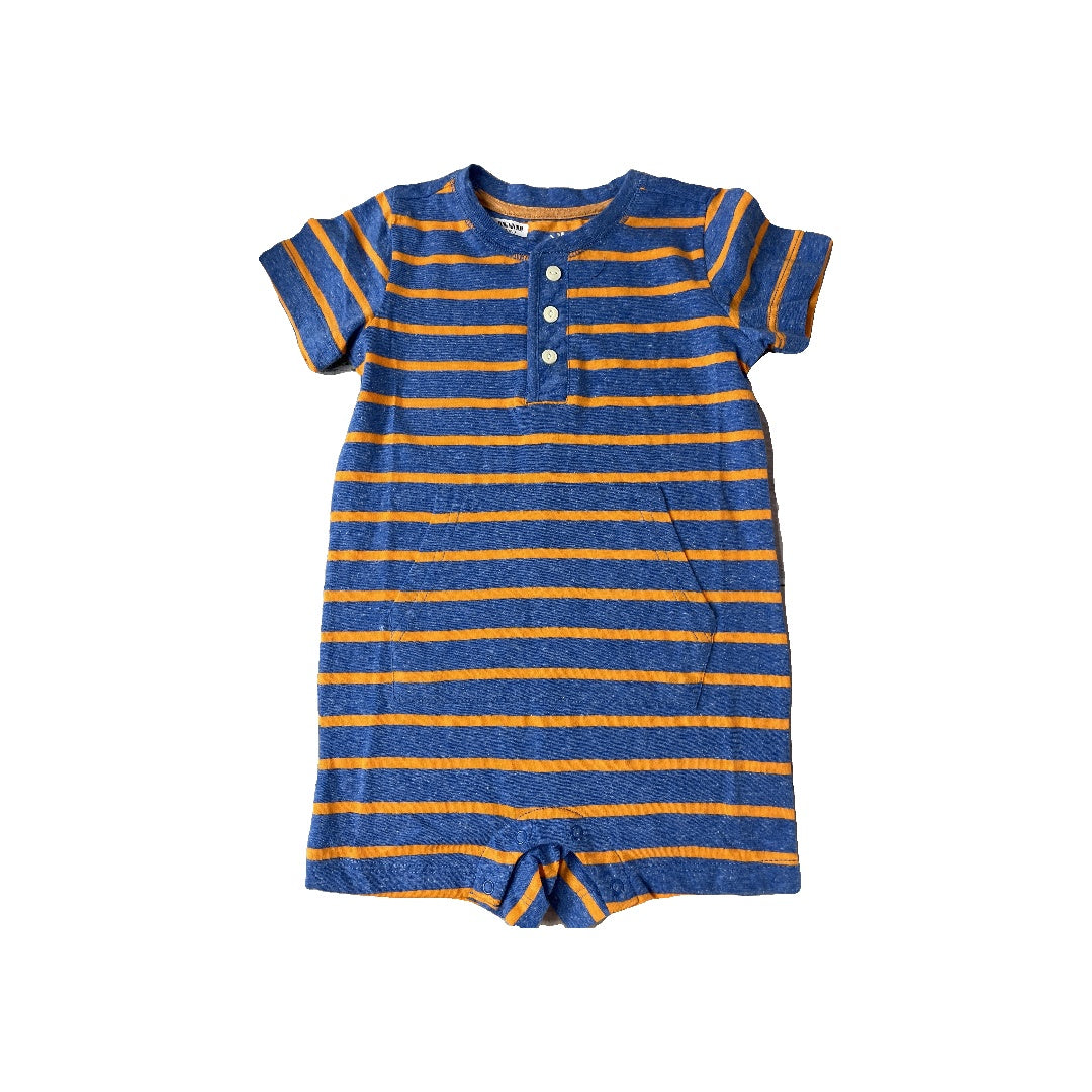 Primary Unisex orange | Light Blue Romper Size: 18-24 months orange | Light Blue