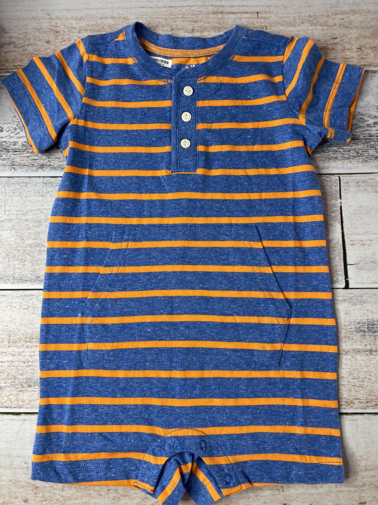 Primary Unisex orange | Light Blue Romper Size: 18-24 months orange | Light Blue