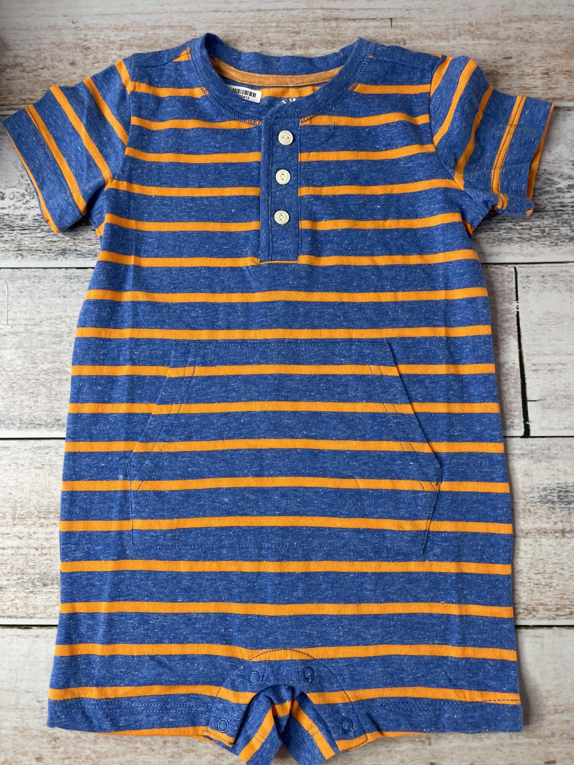 Primary Unisex orange | Light Blue Romper Size: 18-24 months orange | Light Blue