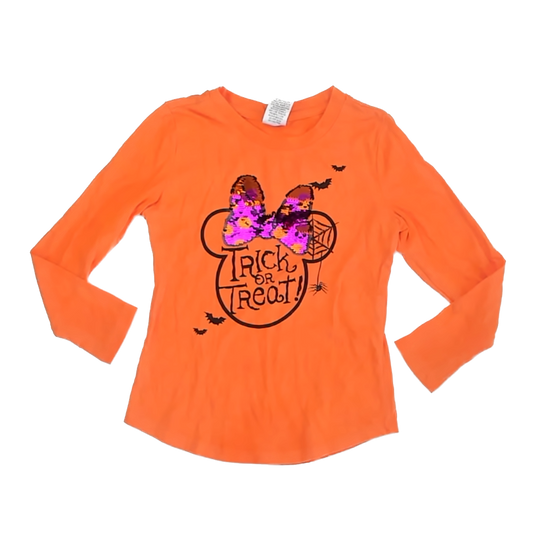 Disney Girls orange "Minnie" Long Sleeve T-Shirt Size: 6 Years orange "Minnie"