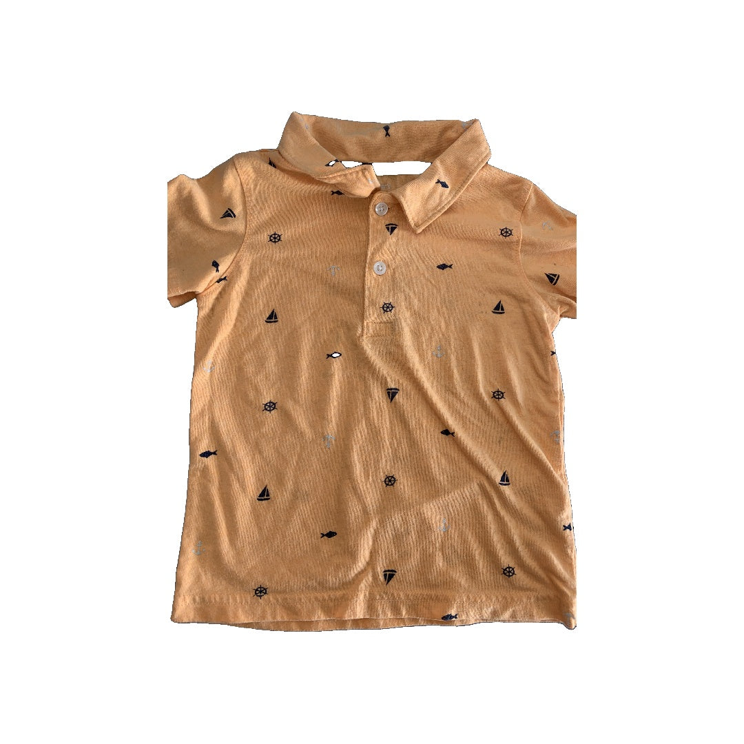 Carters Boys orange | Navy Blue | Pattern Shirt Size: 2T orange | Navy Blue | Pattern