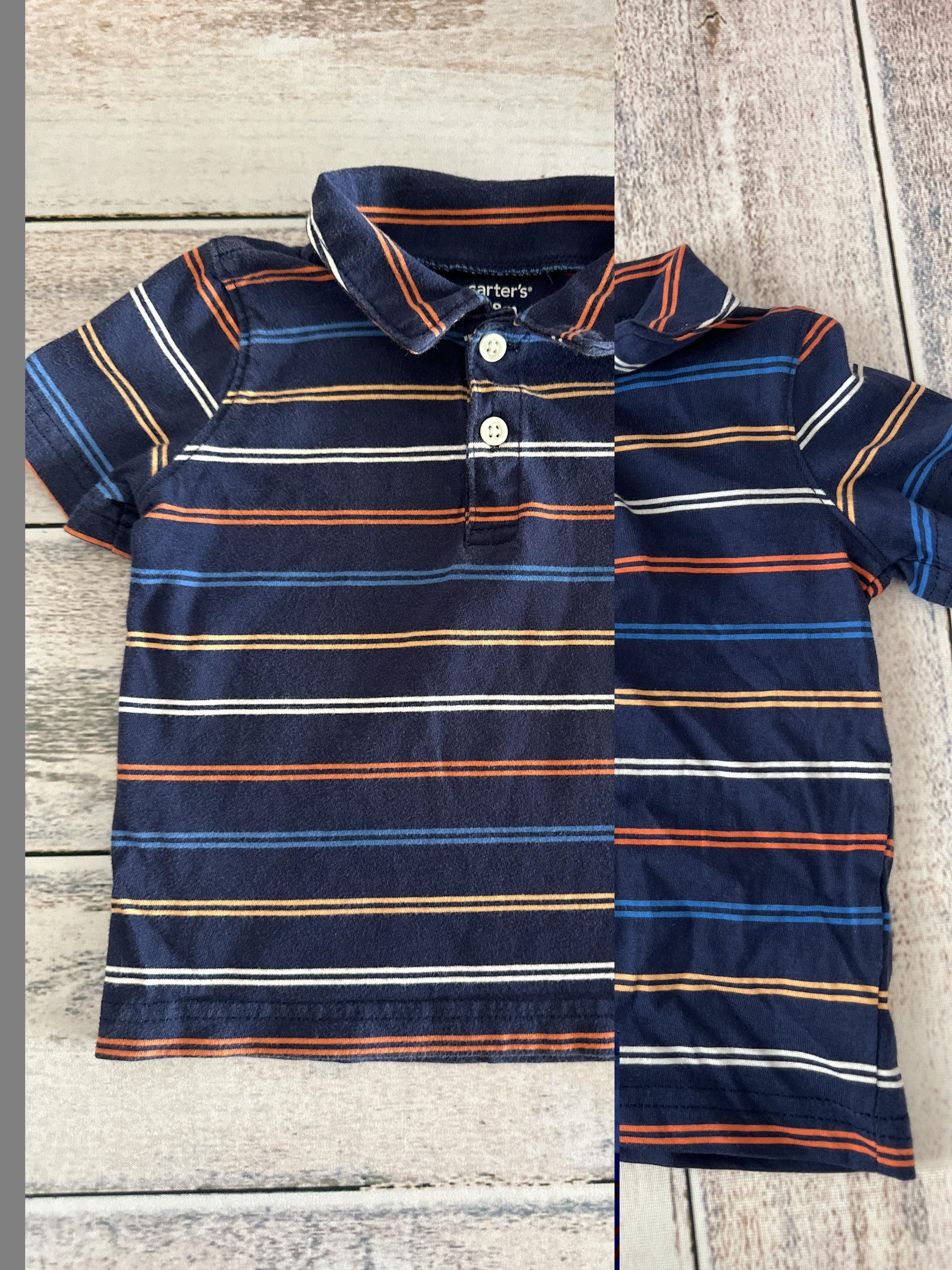 Carters Boys orange | Navy Blue | White Polo Shirt Size: 18 months orange | Navy Blue | White