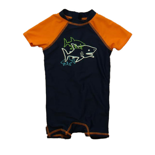 Floatimini Boys Orange | Navy 1-piece Swimsuit Size: 18 Months Orange | Navy