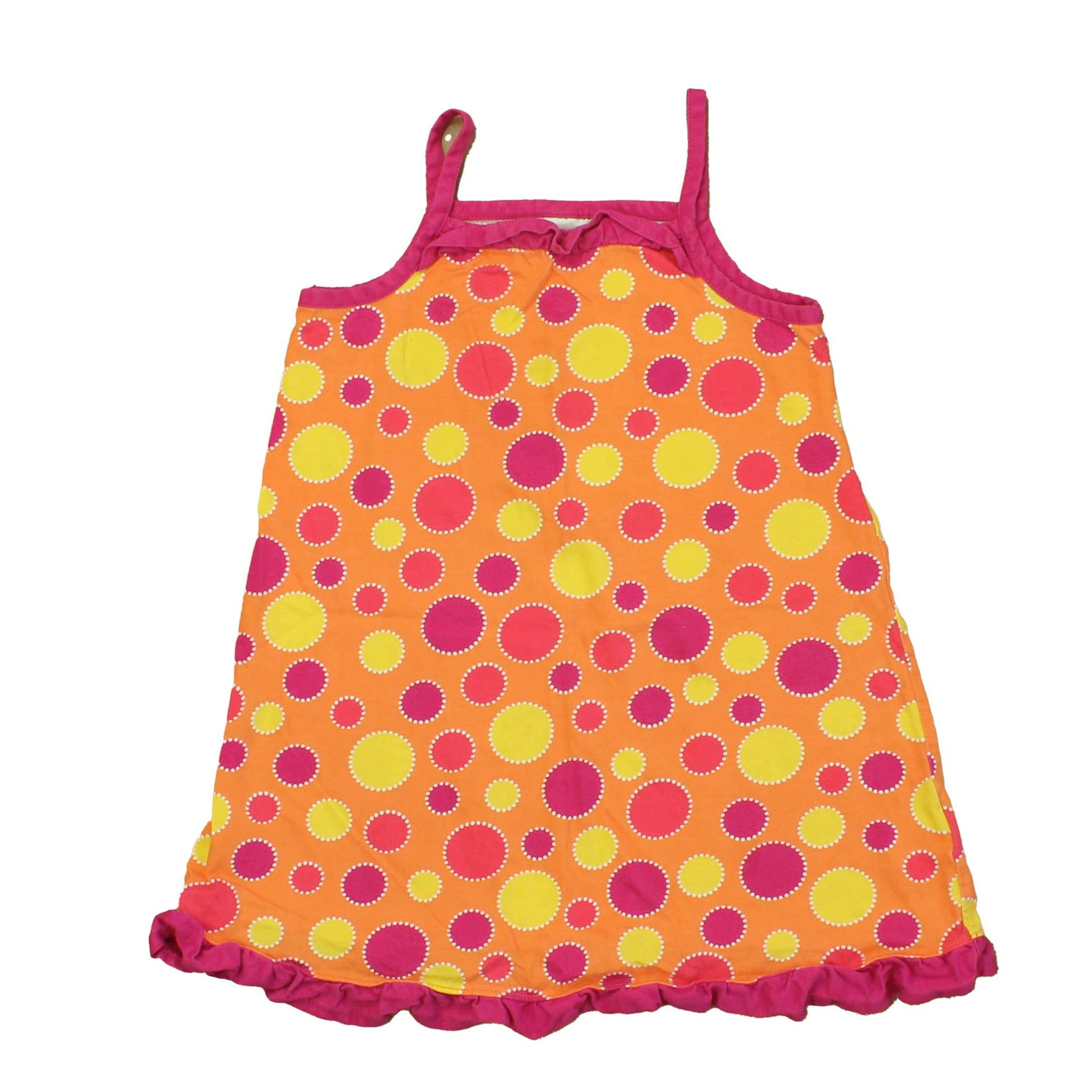 Hanna Anderson Girls Orange | Pink | Yellow Dress Size: 4T Orange | Pink | Yellow