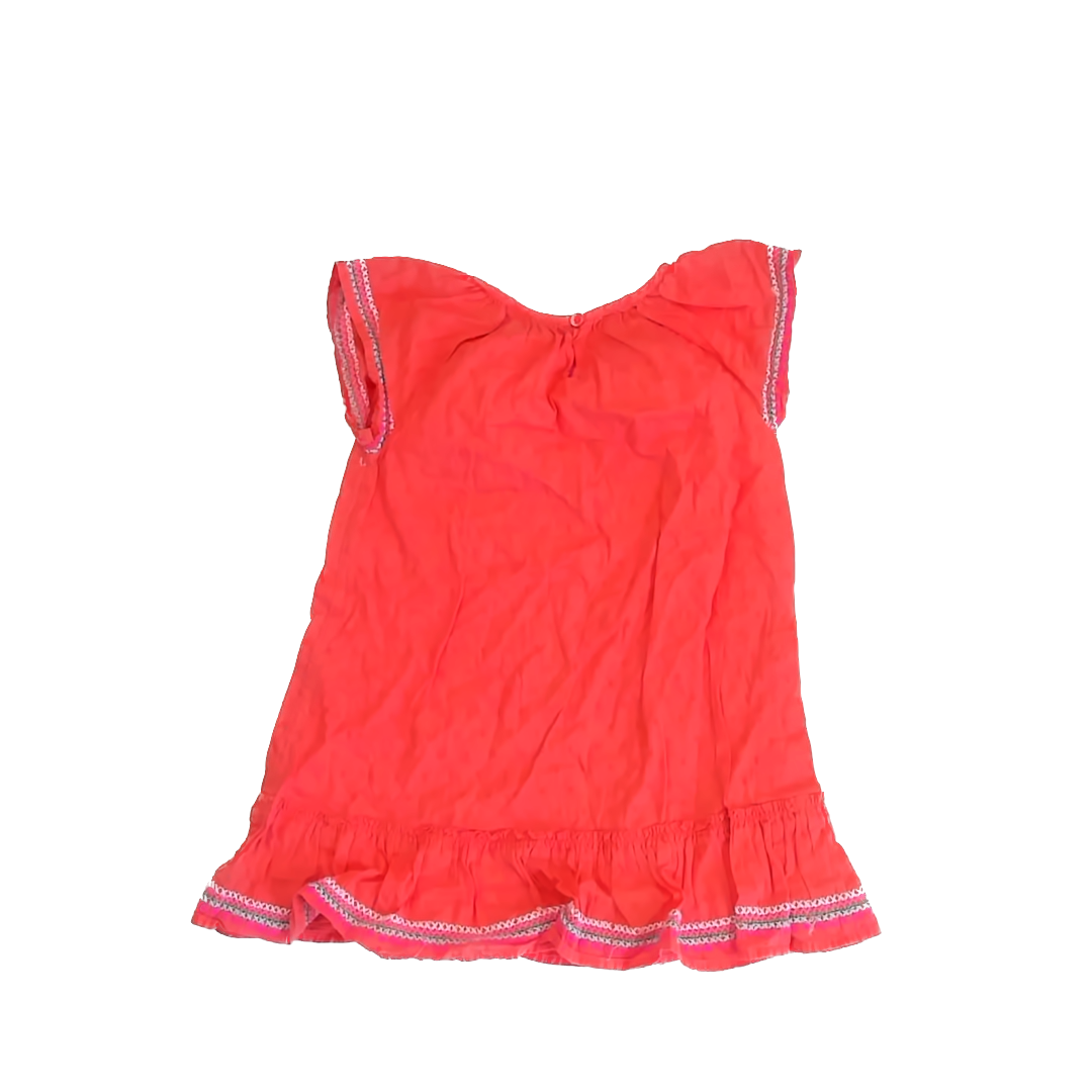 Mini Boden Girls Orange | Pink Dress Size: 5-6 Years Orange | Pink